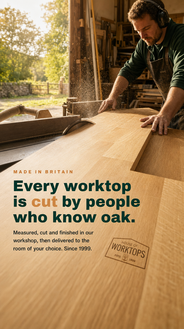Made in Britain. Cut by people who know oak.